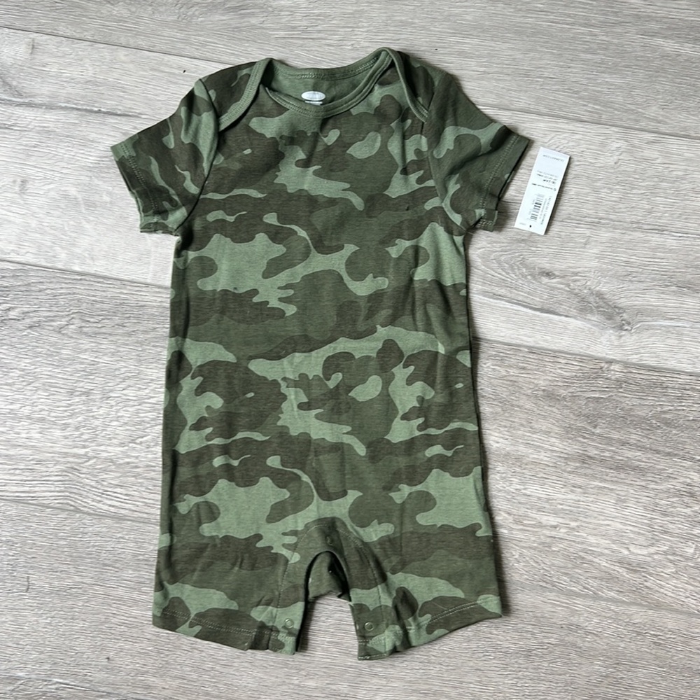 NWT Old Navy Camo Short Onsie Size 18-24 months